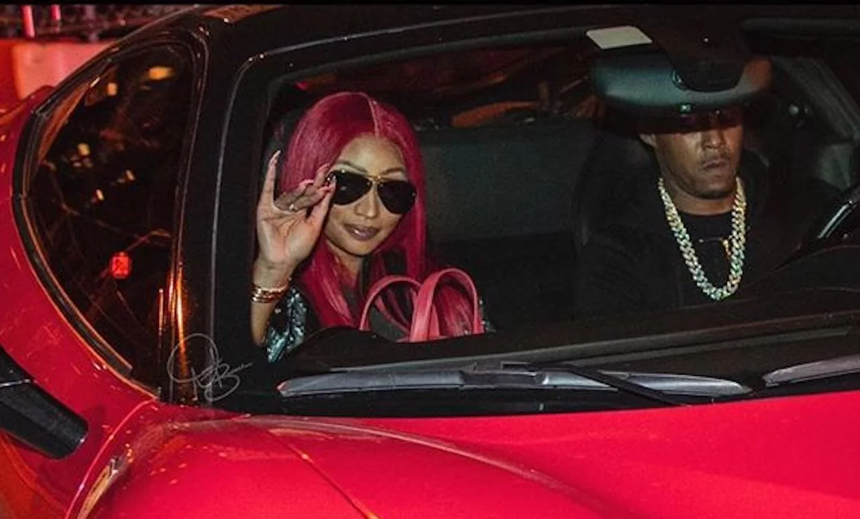 Nicki Minaj & Kenneth Petty Stunts In Red Ferrari In "Yikes" Listen It -  Urban Islandz