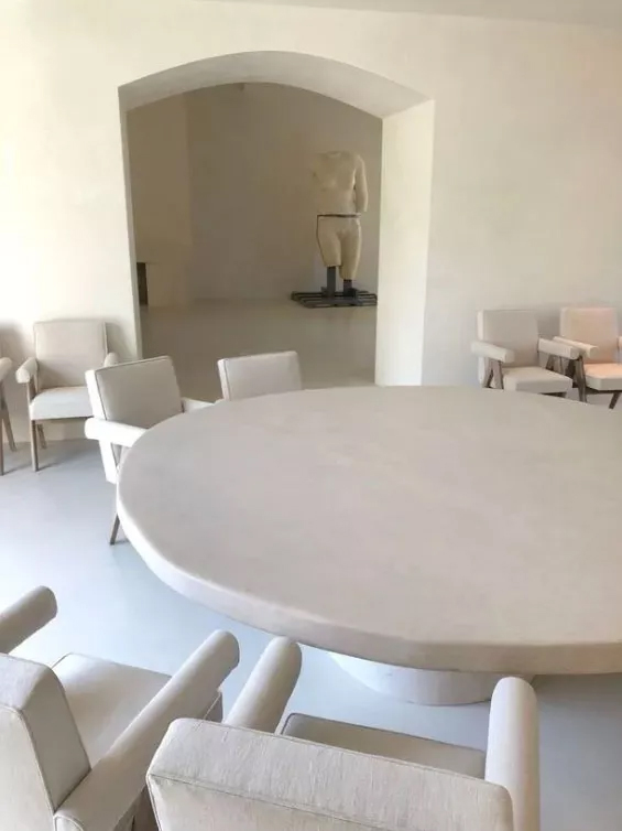 A table and chairs in Kim Kardashian's home.