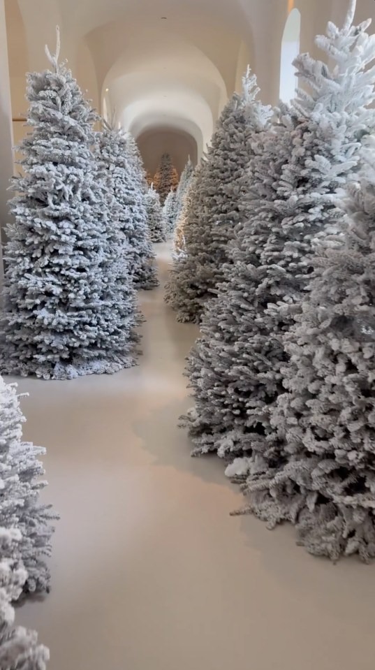 Christmas trees in Kim Kardashian's house.