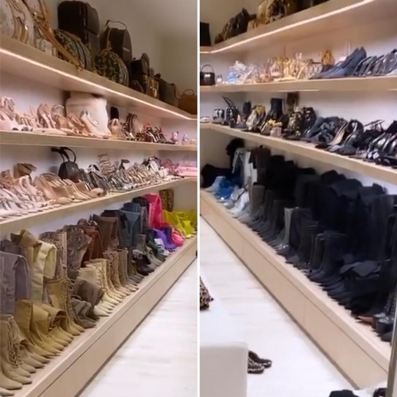 Kim Kardashian mostra detalhes de closet com mais de 50 bolsas e 100 ...