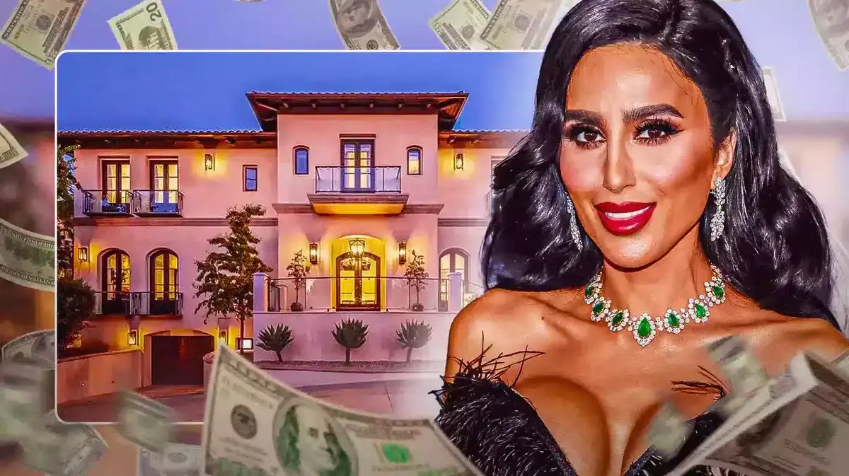 Lilly Ghalichi in front of her mansion in Los Angeles.