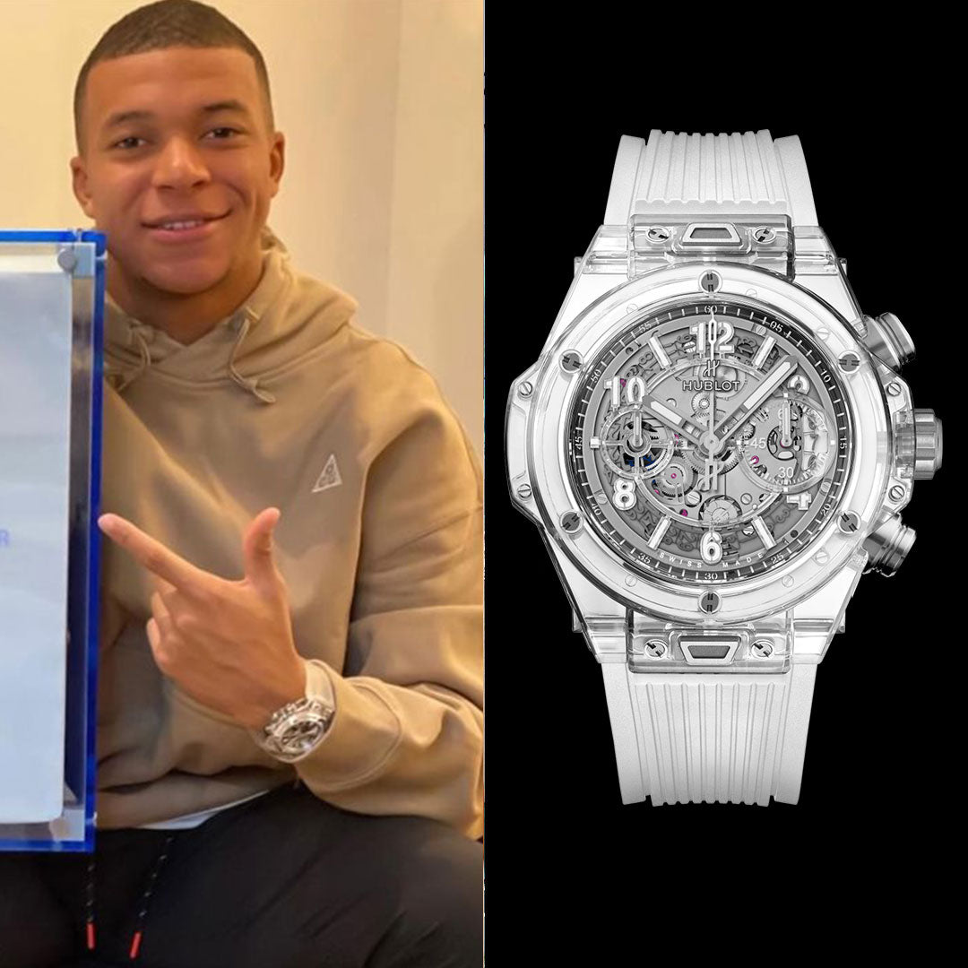 Kylian Mbappe With His Lovely Hublot Watches - Hublot Big Bang Unico Sapphire