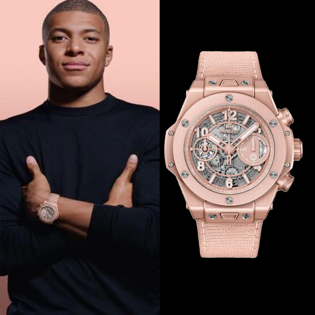 Kylian Mbappe With His Lovely Hublot Watches - Big Bang Pink Millenial