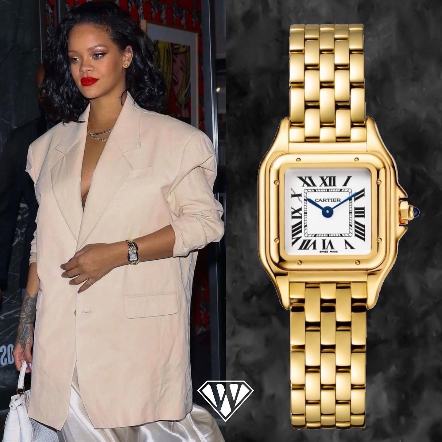 Rihanna - Panthère de Cartier gold - Superwatchman.com