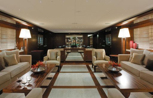 The interior of superyacht MARAYA