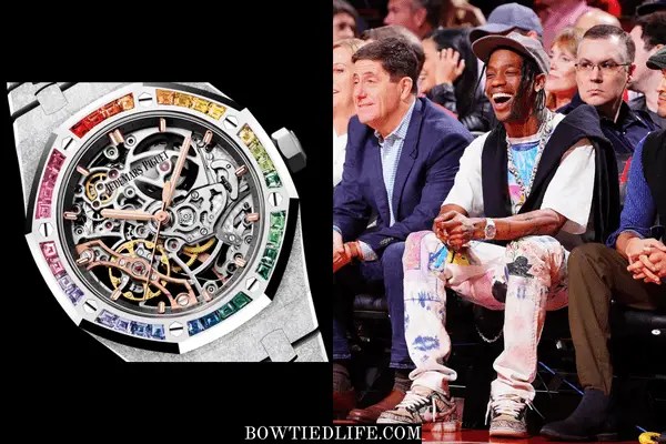 Audemars Piguet ​​Royal Oak Mặt số cầu vồng Openworked Bộ sưu tập đồng hồ Travis Scott