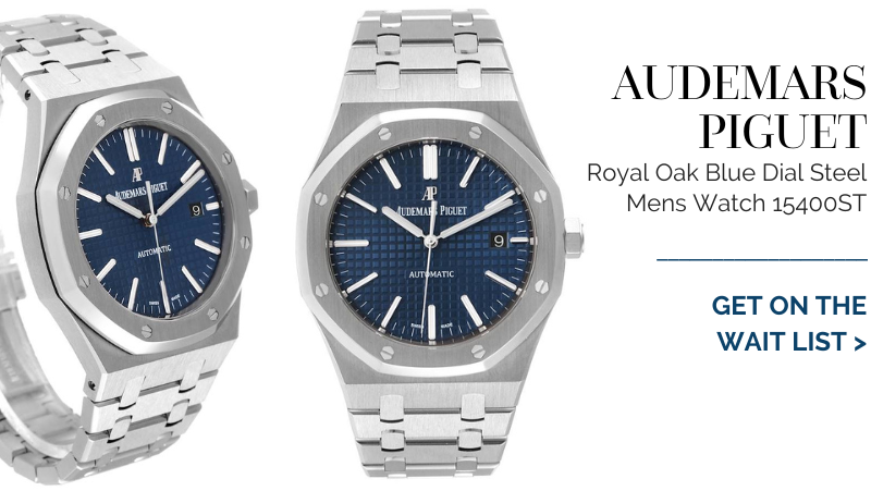 Audemars Piguet Royal Oak Blue Dial Steel Mens Watch 15400ST