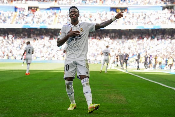 Vinicius Jrcelebrates at Real Madrid in Mallora