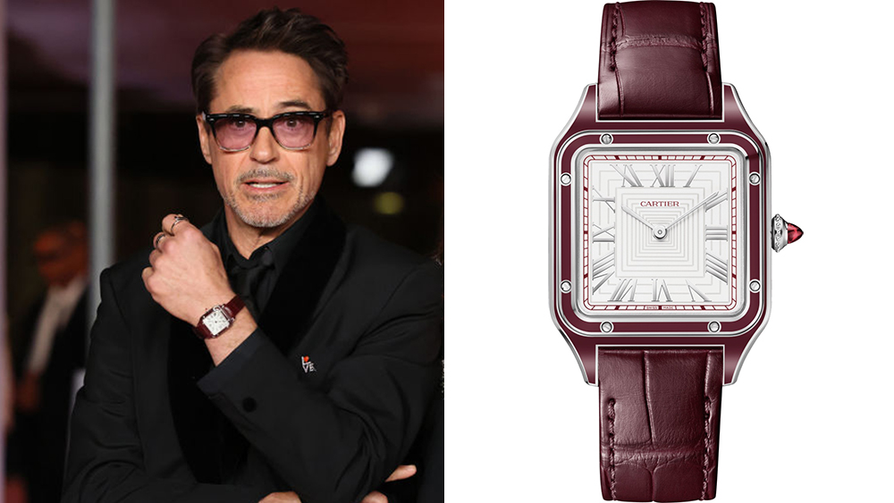 Robert Downey Jr.; Cartier Santos-Dumont watch