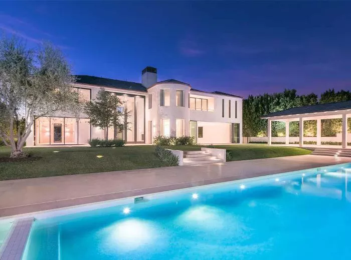 the pool at Kim Kardashian and Kanye West's Bel Air estate