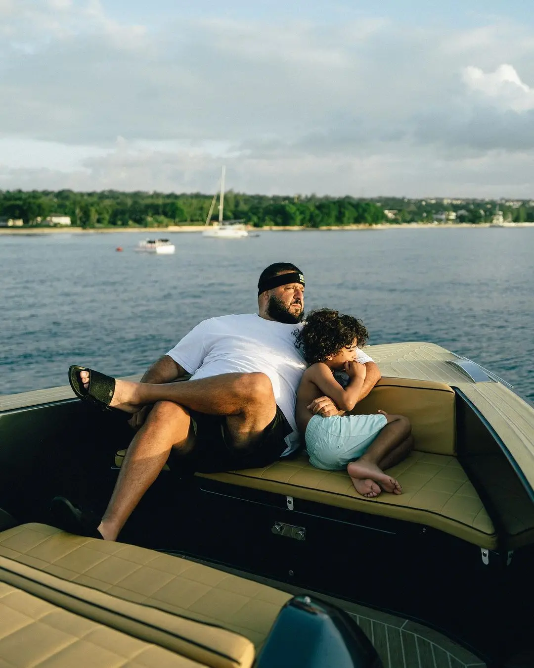 Seaside Serenity: DJ Khaled, Family and Rick Ross Enjoy the Joy of Fresh Coconut Water on a Luxury Cruise