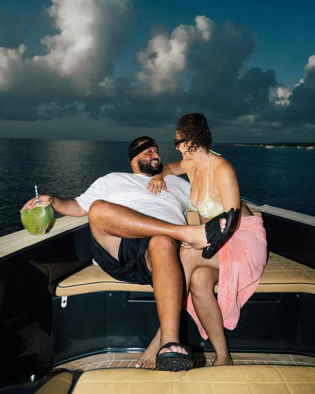 Seaside Serenity: DJ Khaled, Family and Rick Ross Enjoy the Joy of Fresh Coconut Water on a Luxury Cruise