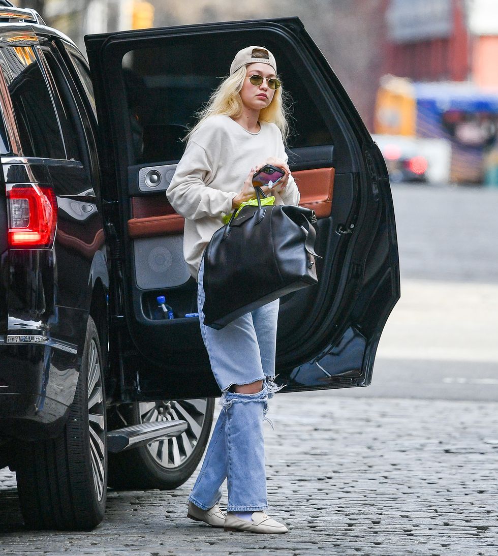 Gigi Hadid's Easy Off-Duty Look Includes Mom Jeans and Loafers